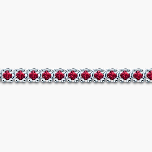 Bransoletka tenisowa Luminy 4,5mm: białe złoto, rubiny